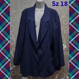 WOMENS BLUE BLAZER JACKET SIZE 18